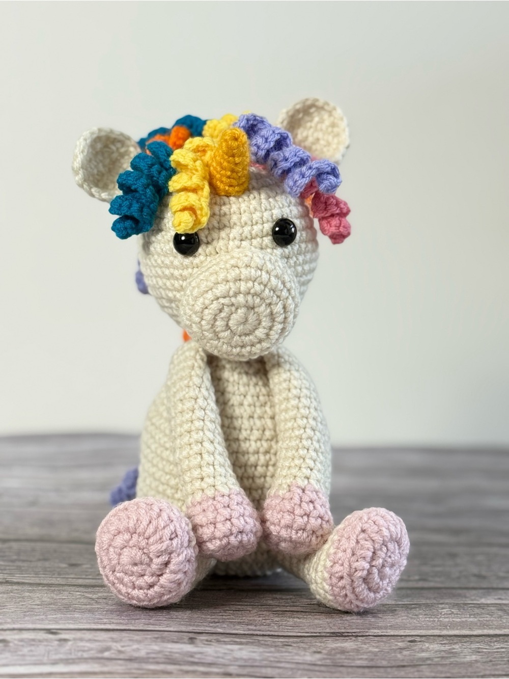 Handmade Uniqua the Unicorn Crochet Amigurumi Plush Toy